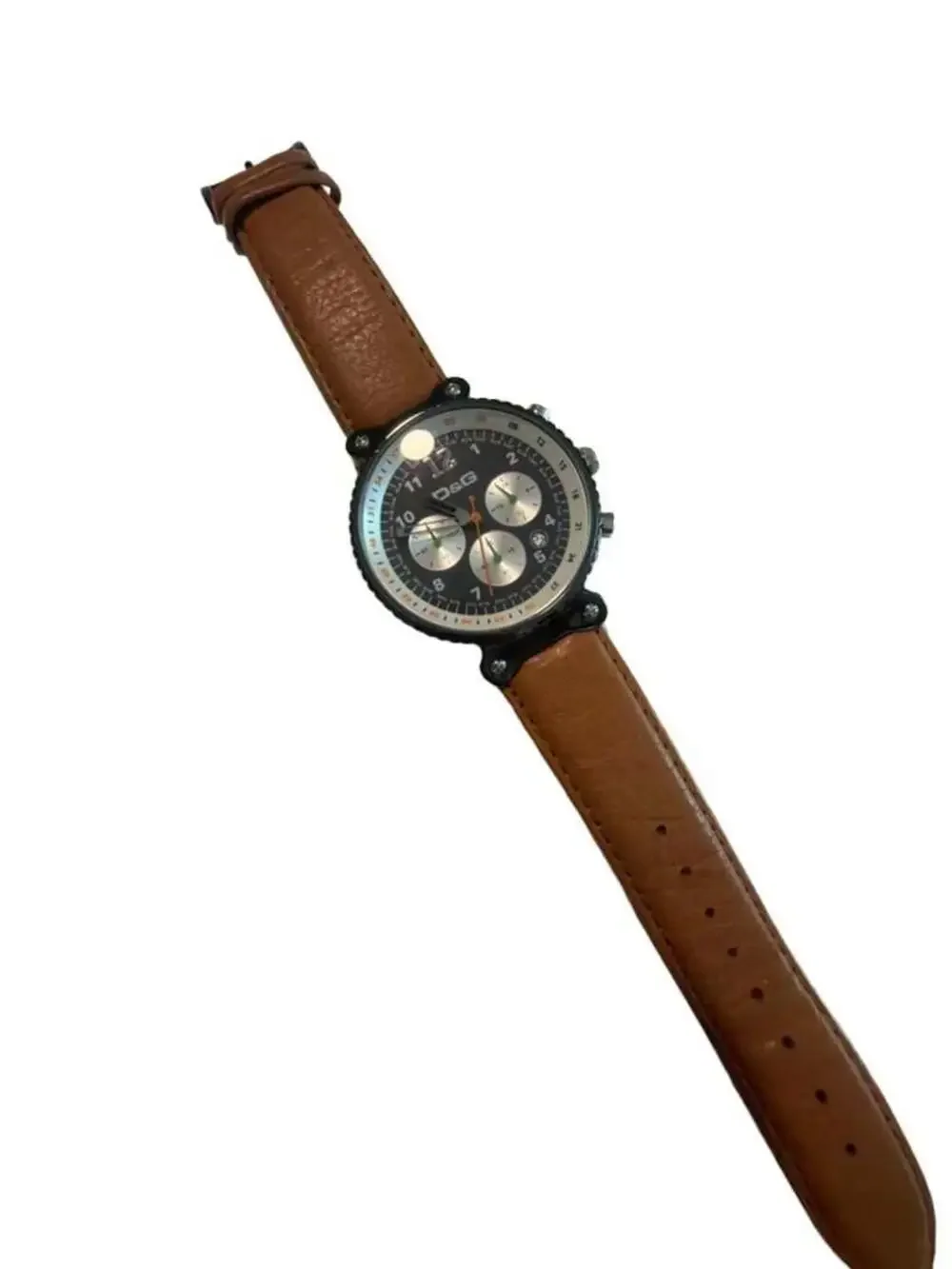 D&G Dolce & Gabbana Rhythm Chronograph Watch with Leather Strap